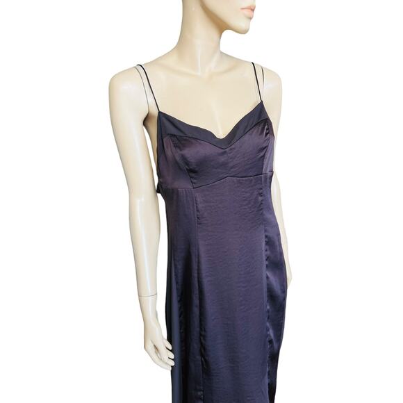 Free People Intimately City Cool Satin Slipdress Size Large Sweetheart Neckline - Picture 8 of 16